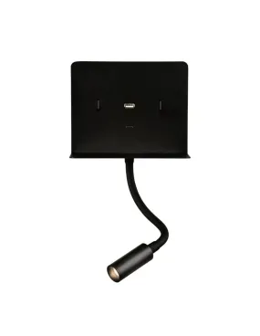 Applique murale LED 6W+3W Noir texturé | LéonLeds