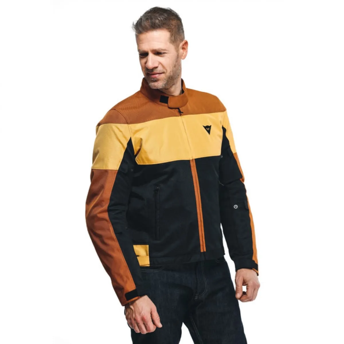 Blouson Dainese Elettrica Air Tex Noir Marron Jaune - Blouson Moto Textile