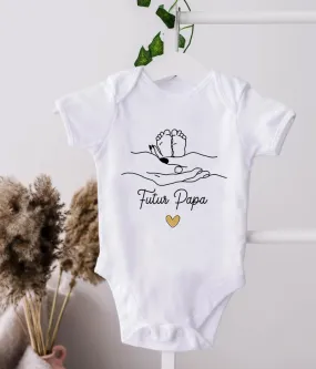 Body Annonce Grossesse – Futur Papa Mains à plat
