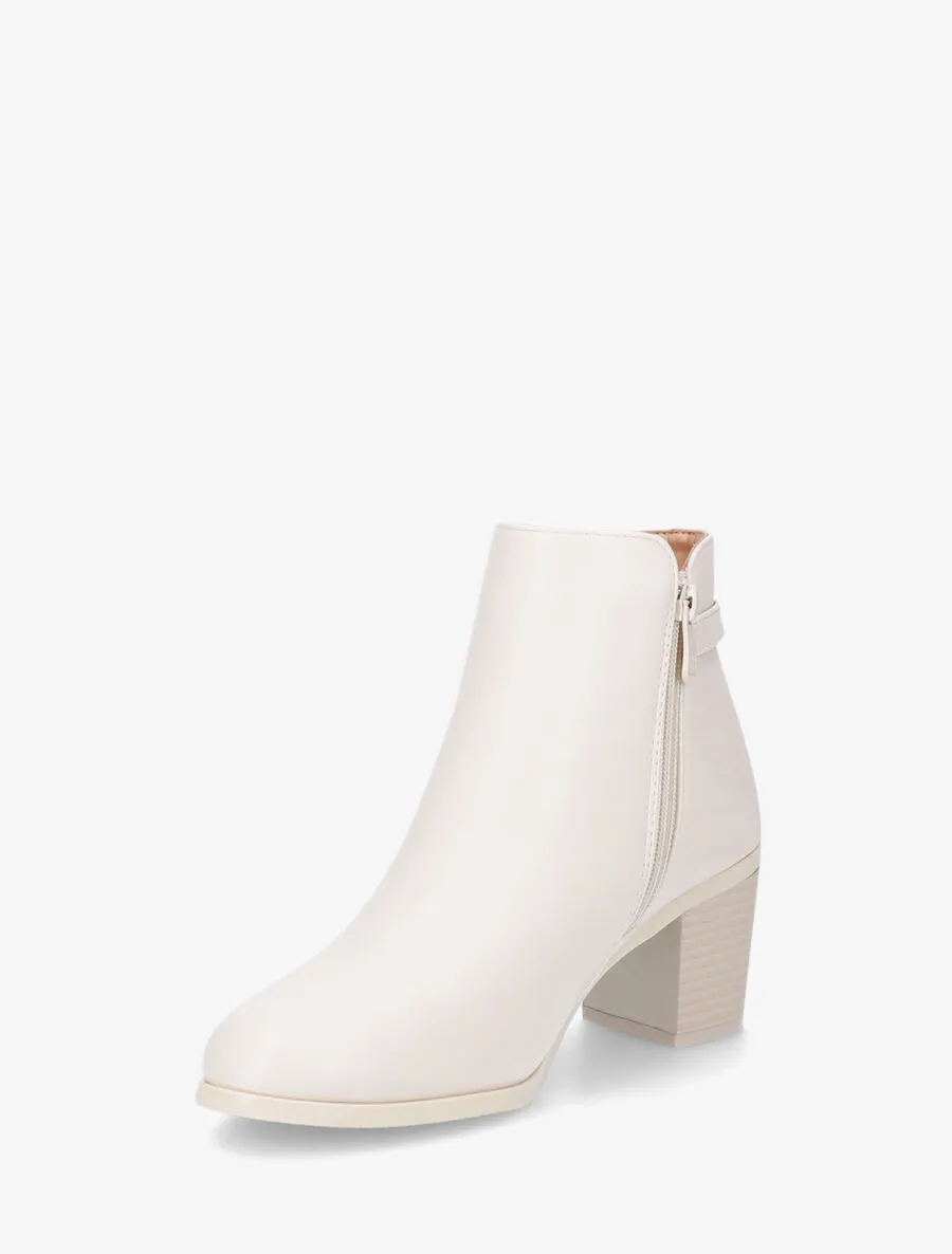 Bottines à boucle - Beige