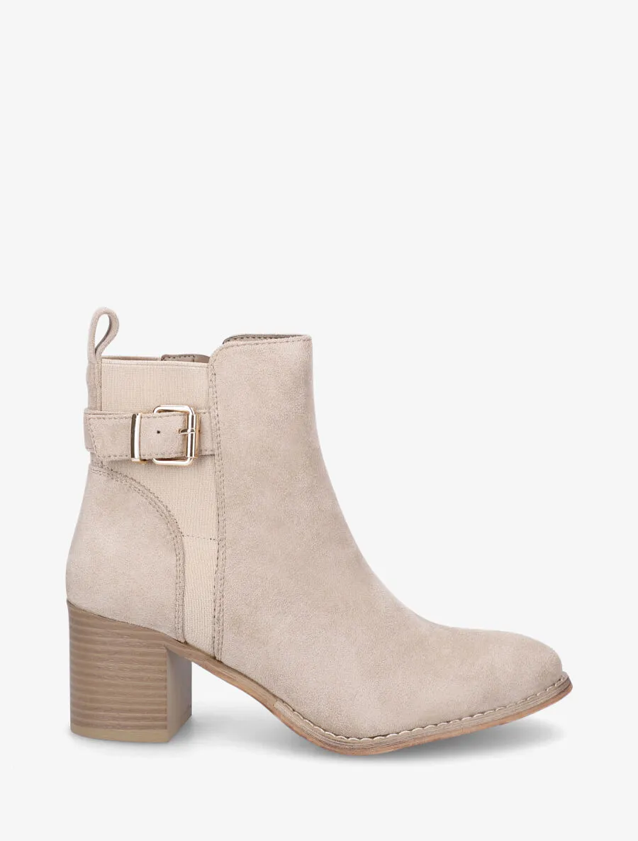 Bottines à boucle en suédine