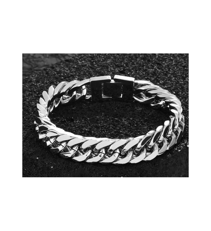 Bracelet double boucle en acier