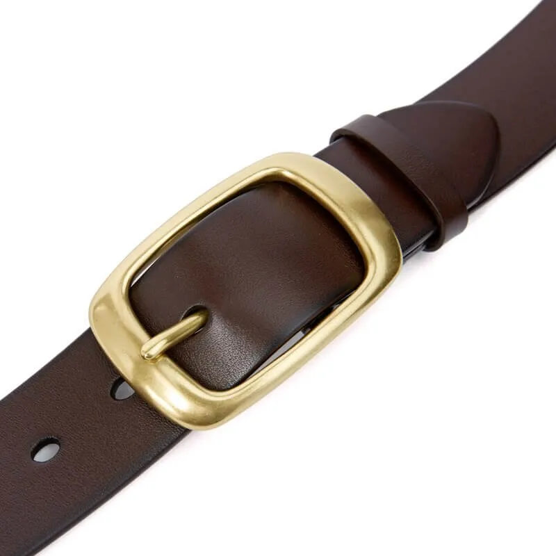 Ceinture Marron Boucle Dorée