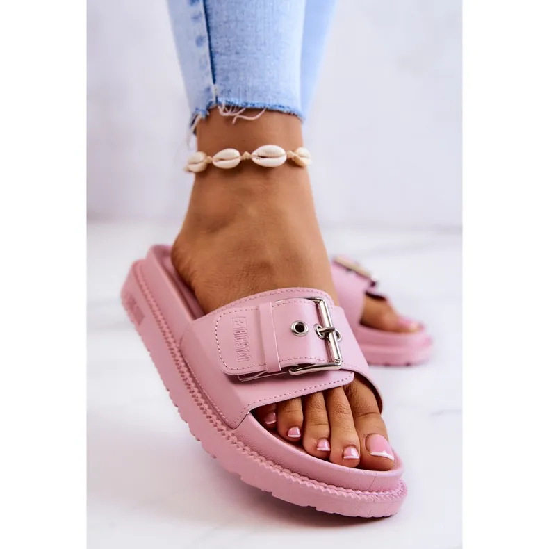 Chaussons Classiques Avec Boucle Big Star JJ274A308 Rose