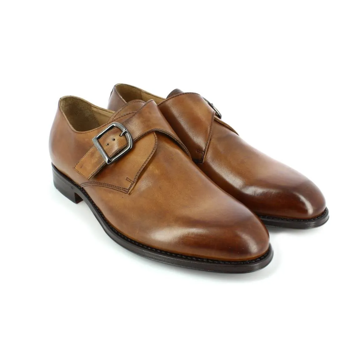 Chaussures boucle Héritage marron cognac patiné