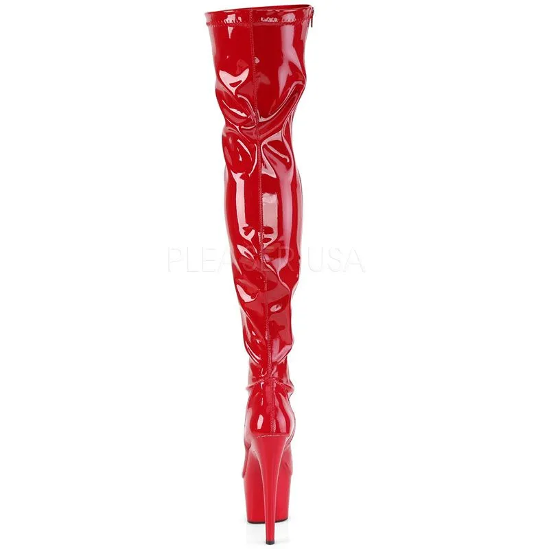 Cuissardes stretch rouge vernis