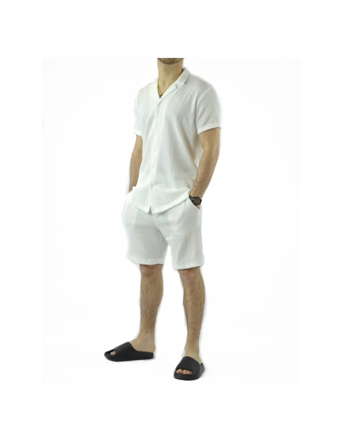 ensemble short et Chemise blanc - homme