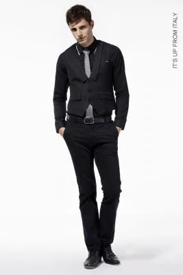 Gilet sans manches pour costume avec attache arrière – gris