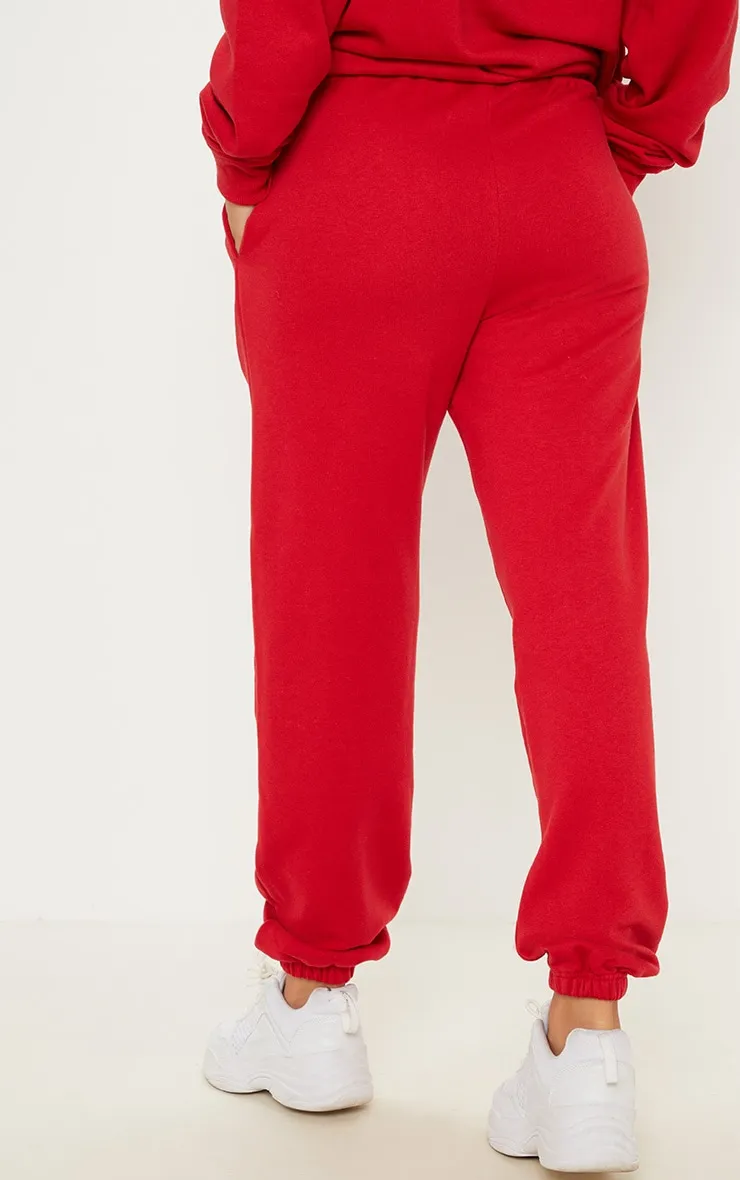 Jogging en sweat basique rouge