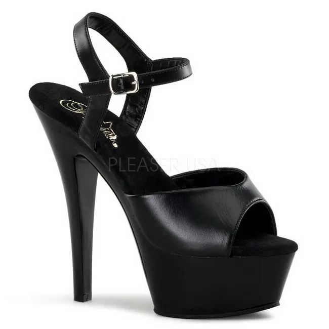 Noir Cuir 15 cm Pleaser KISS-209 Talons Hauts Plateforme