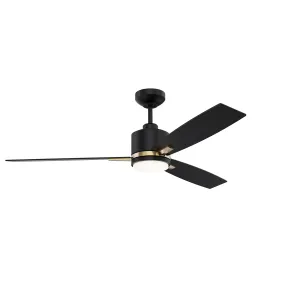 NUVEL Ventilateur Noir, Or DEL INTÉGRÉ - AC30852-BLK/OCB | KENDAL