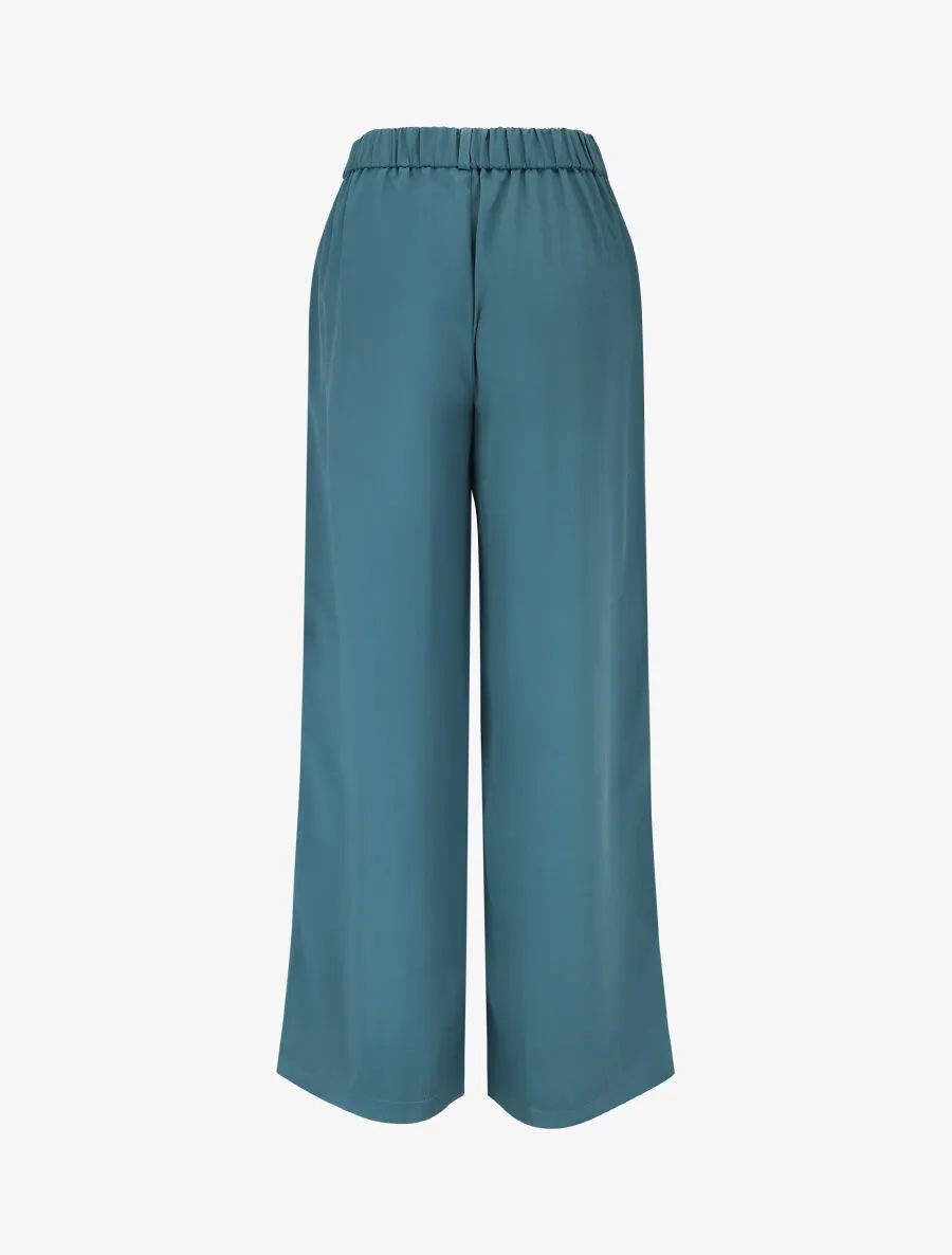 Pantalon ample à boucle fantaisie - Bleu canard