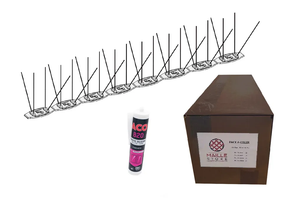 Pics anti-pigeons 10 mètres à coller - protection 10 à 15cm (1 tube colle)