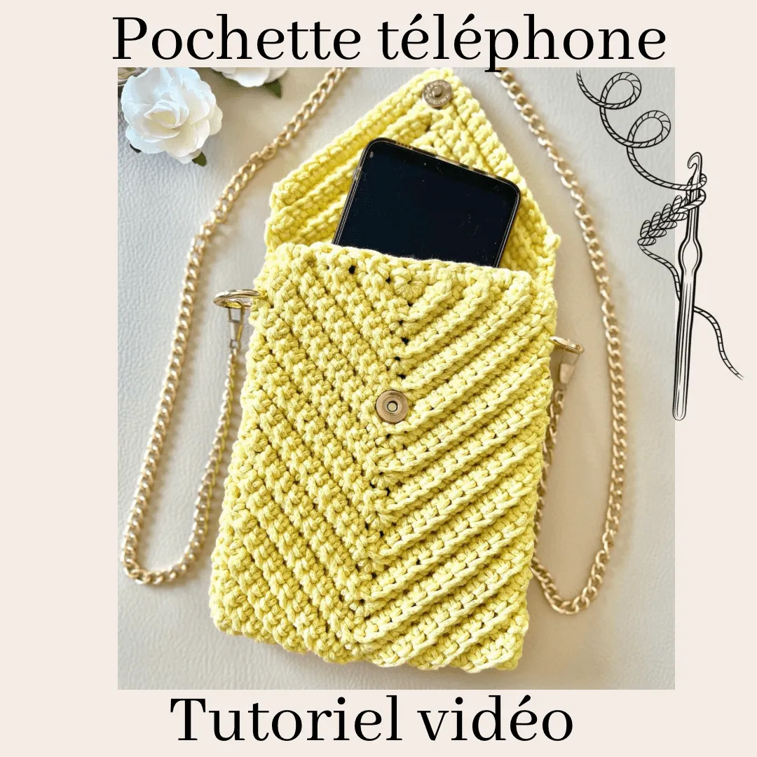 Pochette téléphone crochet - Facile Tutoriel vidéo pas à pas - Lou Passion
