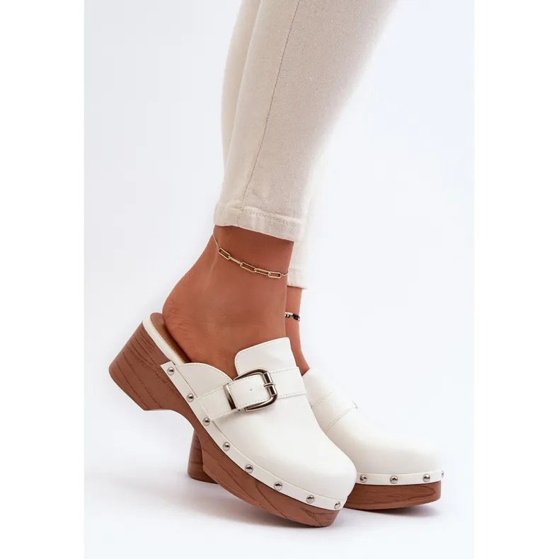 Sabots femme à boucle, Seprilla Blanc blanche